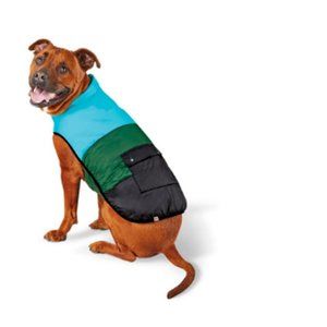 Lego Dog Jacket Top Color Block Puffer Black Green Teal M up to 40lbs NEW